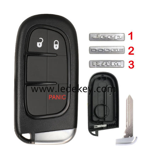 For Jeep/Dodge/RAM 2+1 button remote key shell case (pls choose logo)