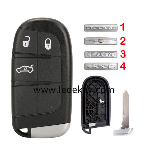 For Chrysler/Dodge/Jeep/RAM 3 button remote key shell case (pls choose logo)