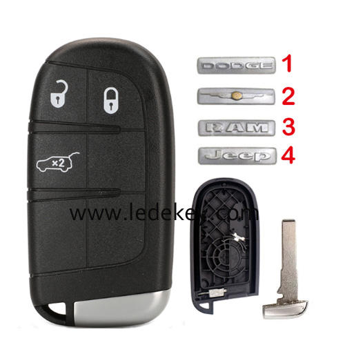 For Chrysler/Dodge/Jeep/RAM 3 button SUV remote key shell case (pls choose logo)