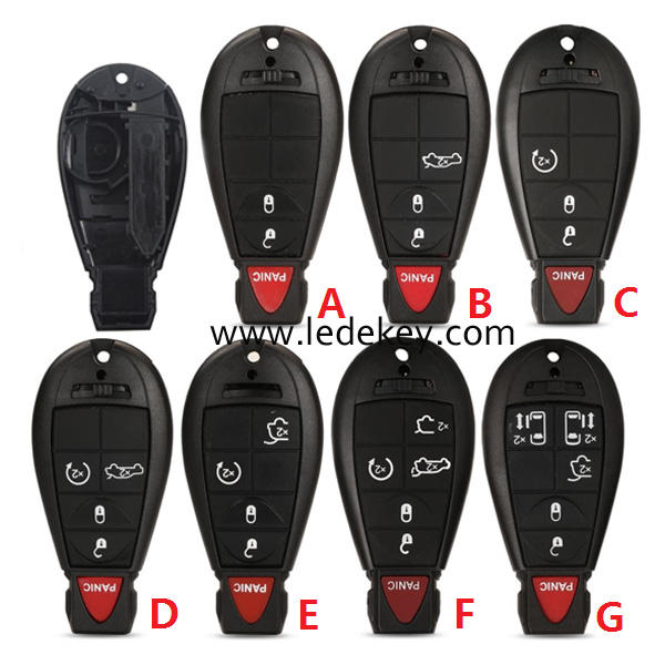 For Jeep/Dodge/Chrysler 2/3/4/5/6 buttons remote key shell case No Logo Without battery clamp (pls choose model)