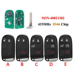 2/3/4/5 Buttons Remote Key Fob FCCID : M3N40821302 433Mhz ID46 chip For Chrysler Dodge Journey Challenge Jeep Grand Cherokee  (pls choose model and logo)