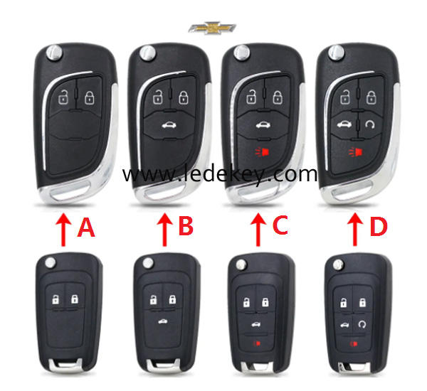 2/3/4/5 buttons Chevrolet Modified remote key shell  (pls choose model )