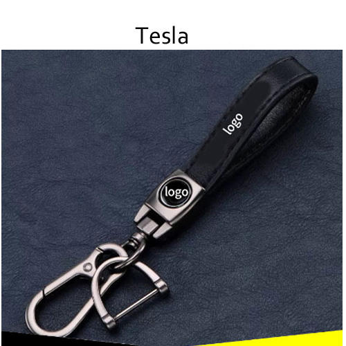 Metal Grey circels with Tesla logo, PU material