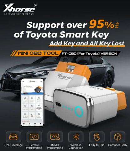 Xhorse XDMOT0GL MINI OBD Tool FT-OBD for Toyota Smart Key Support Add Key and All Key Lost