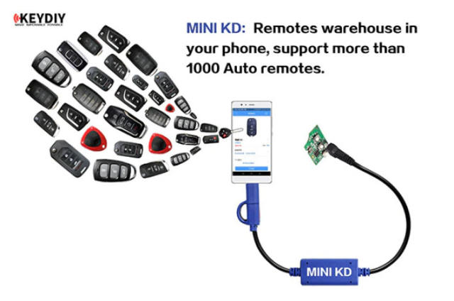 KEYDIY Mini Cable KD Key Generator Remotes Warehouse in Your Phone Support Android Make More Than 1000 Auto Remotes