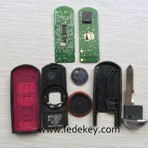 Original PCB Mazda 2+1 Button smart key fob with 315MHz ID49-PCF7953P chipSKE13D01/SKE13D02 Mitsubishi Systerm For Mazda Aexla CX4 CX5 2013-2019