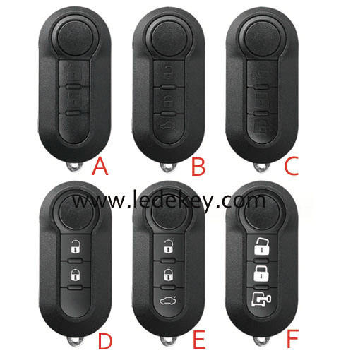 2/3 buttons Fiat folding flip remote key shell Case SIP22 blade No Logo (Please choose model A/B/C/D/E/F)