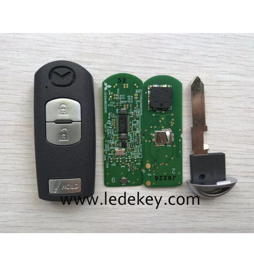 Original PCB Mazda 2+1 Button smart key fob with 315MHz ID49-PCF7953P chipSKE13D01/SKE13D02 Mitsubishi Systerm For Mazda Aexla CX4 CX5 2013-2019