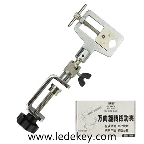 Original HUK 360 Degree Adjustable Metal Alloy Adjustable Locksmith Tools Softcover Type Practice Lock Vise Clamp