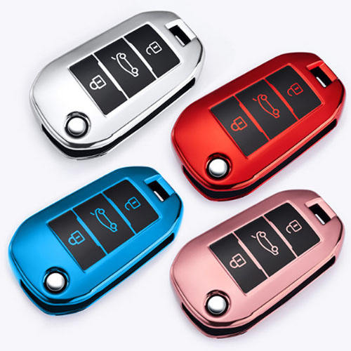 For Peugeot 3 button TPU protective key case, please choose the color