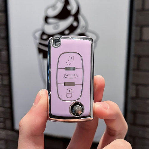 For Peugeot 3 button TPU protective key case, please choose the color