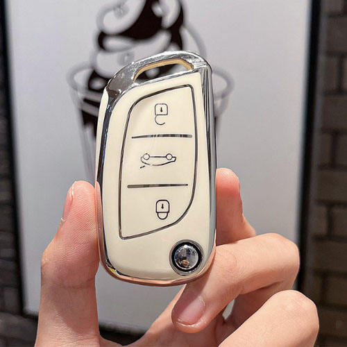 For Peugeot 3 button TPU protective key case, please choose the color