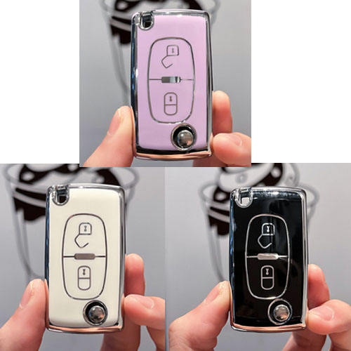 For Peugeot 2 button TPU protective key case, please choose the color