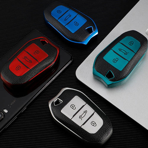 For Peugeot 3 button TPU protective key case, please choose the color