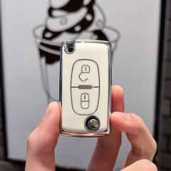 For Peugeot 2 button TPU protective key case, please choose the color