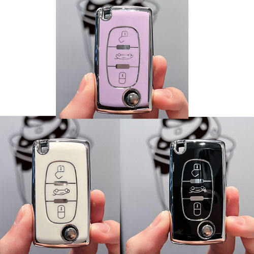 For Peugeot 3 button TPU protective key case, please choose the color