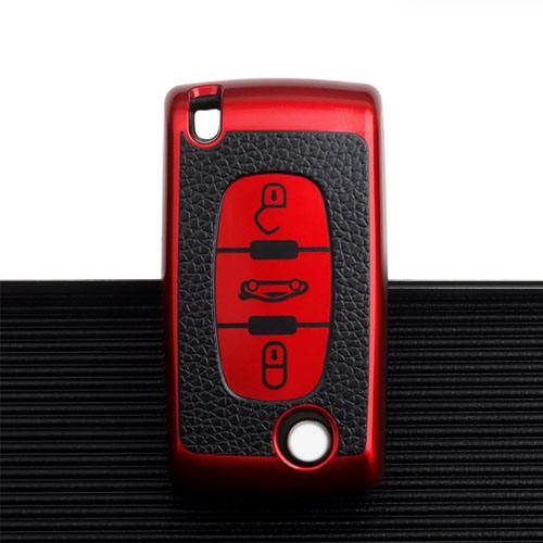 For Peugeot 3 button TPU protective key case, please choose the color