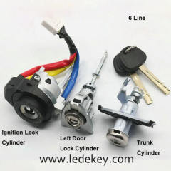 For Hyundai Sonata-8 Full Door Lock Cylinder Line 6