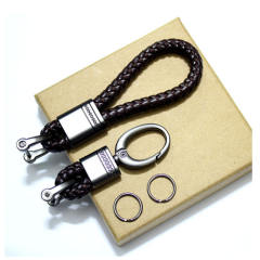 Braided rope + metal keychain  (have 9 colors for choose )