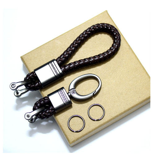 Braided rope + metal keychain  (have 9 colors for choose )