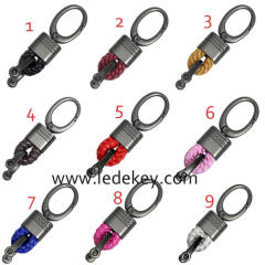Braided rope + metal keychain  (have 9 colors for choose )
