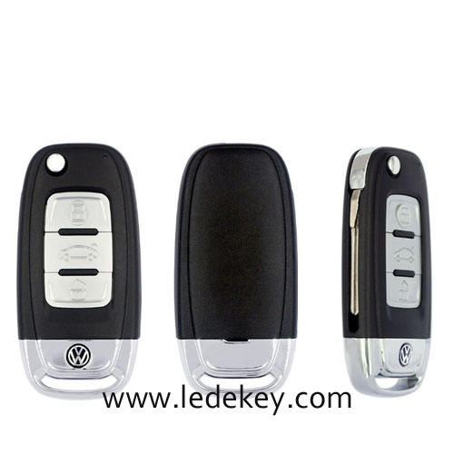 For VW 3 button modified remote key blank with HU66 blade