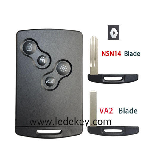 Ren-ault 4 button remote key shell with logo (Please choose Blade)