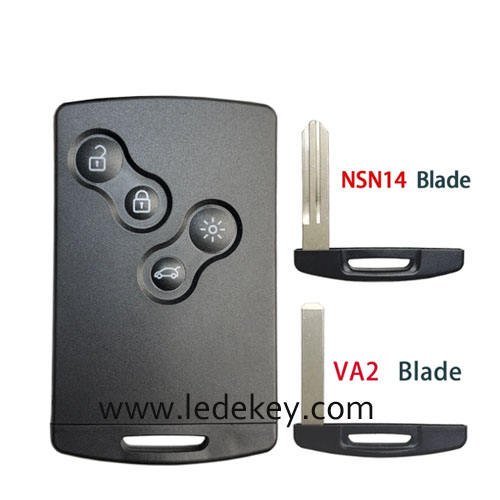 Ren-ault 4 button remote key shell No logo (Please choose Blade)