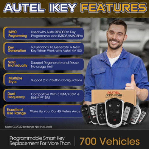 AUTEL IKEYOL005AL 5 Buttons Independent Universal Smart Key