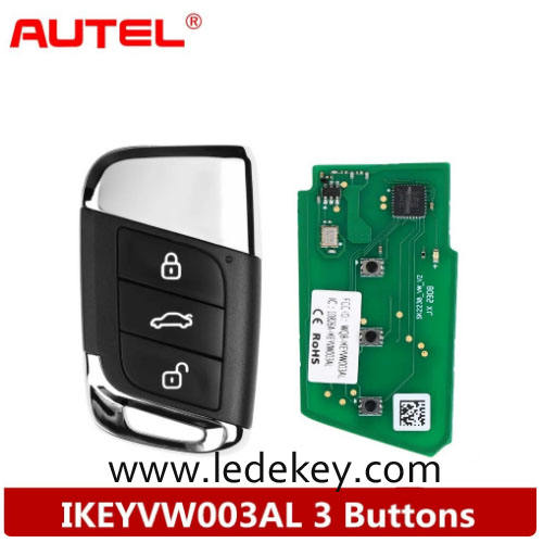 AUTEL IKEYVW003AL 3 Buttons Independent Universal Smart Key