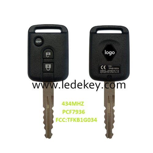 Original 3 Button Ren-ault Scala Remote Key Fob Control 433MHz FCCID TFKB1G034 PCF7936 Chip