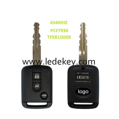 Original 3 Button Car Key Control For Ren-ault Samsung SM5 Remote Frequency 434MHZ TFKB1G008 PCF7936 Chip