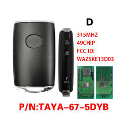 Mazda Smart Car Key with 315Mhz 49 Chip PN TAYA-67-5DYB FCCID WAZSKE13D03 For Mazda CX-5 2020-2021(Please choose model)