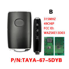 Mazda Smart Car Key with 315Mhz 49 Chip PN TAYA-67-5DYB FCCID WAZSKE13D03 For Mazda CX-5 2020-2021(Please choose model)