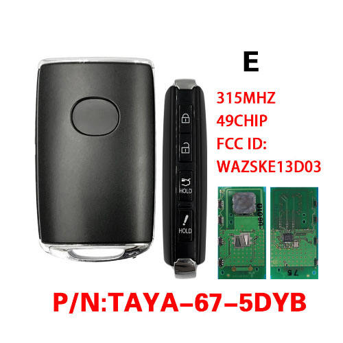 Mazda Smart Car Key with 315Mhz 49 Chip PN TAYA-67-5DYB FCCID WAZSKE13D03 For Mazda CX-5 2020-2021(Please choose model)