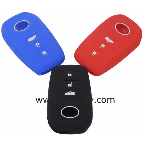 3 buttons Silicone key cover for TOYOTA black color(3 colors optional)