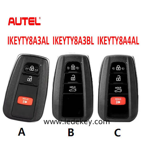 AUTEL IKEYTY8A3AL / IKEYTY8A3BL / IKEYTY8A4AL for Toyota 8A Universal Smart Key 315/434 MHz (Please choose model )