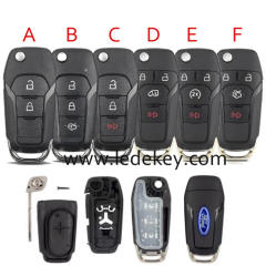 Ford 2/3/4/ buttons flip remote key shell with logo  (Please choose model )