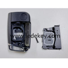 Skoda 3 button flip remote key shell with HU162T blade