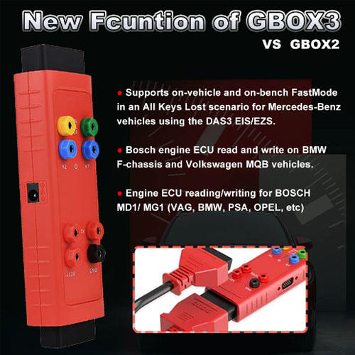 Autel G-BOX3 Key Programming Adapter for Toyota 4A Add Key, BMW DME/ DDE ISN Read and Write, Mercedes Benz All Key Lost