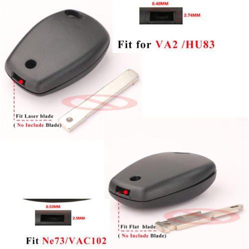 For Ren-ault transponder key shell with blade (Please choose model )