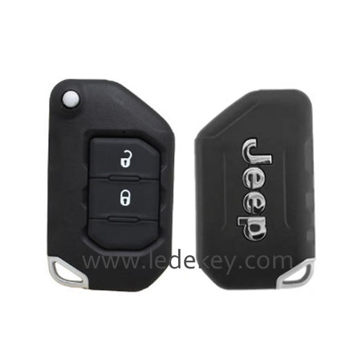 2 button Jeep Wrangler Gladiator Flip Remote Key Shell SIP22 Blade with logo