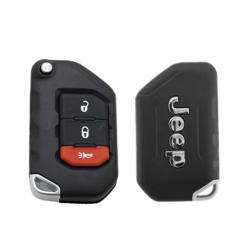 3 button Jeep Wrangler Gladiator Flip Remote Key Shell SIP22 Blade with logo