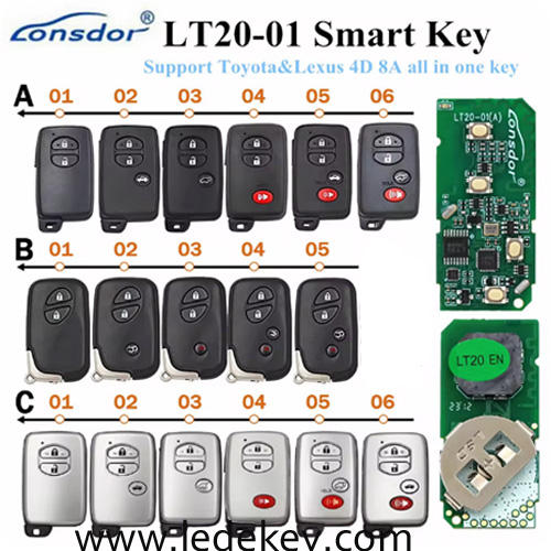 Lonsdor LT20-01 Smart Key Board PCB With Key Shel（Please choose the model）