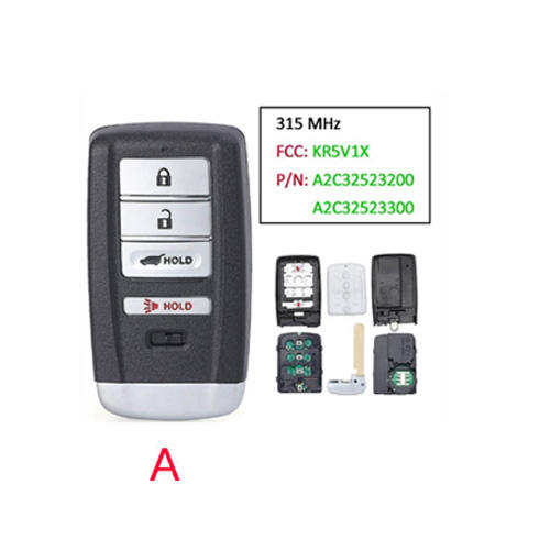 3 Buttons Acura Smart Remote Key 315MHz ID47 Chip (FCC ID : KR5V1X)For Honda Acura MDX RDX ILX RLX TLX 2014-2020