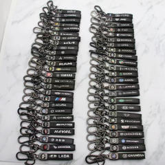 PU material , Metal Grey circels key chain (please choose model)，each type MOQ 10pcs