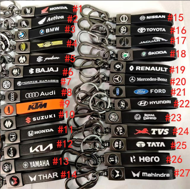 PU material , Metal Grey circels key chain (please choose model)，each type MOQ 10pcs