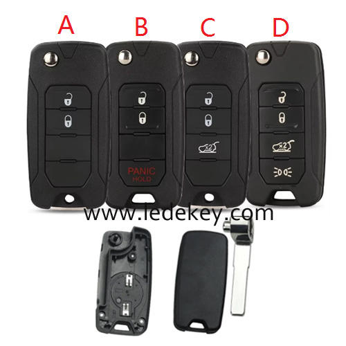 For Jeep remote key shell with blade,No Logo,  pls choose the button model A/B/C/D