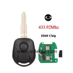 For SSANG YONG 2 Buttons Remote Key With 433Mhz 4D60 Chip HYN10 Blade For Ssangyong Actyon Kyron Actio Rexton Aoto Fob Control
