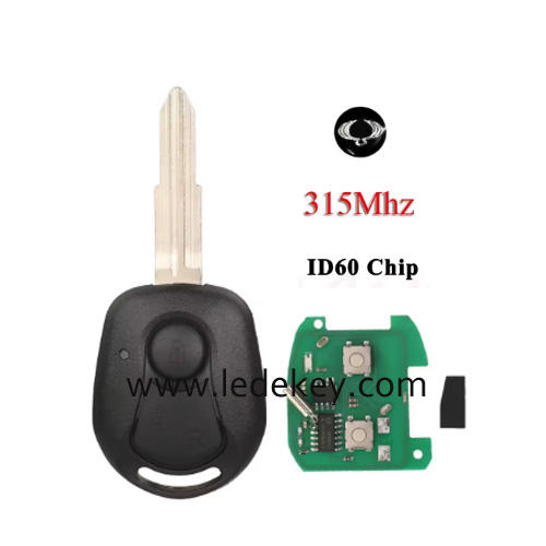 For SSANG YONG 2 Buttons Remote Key With 315Mhz 4D60 Chip HYN10 Blade For Ssangyong Actyon Kyron Actio Rexton Aoto Fob Control